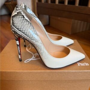 Christian Louboutin White and Black High Heels